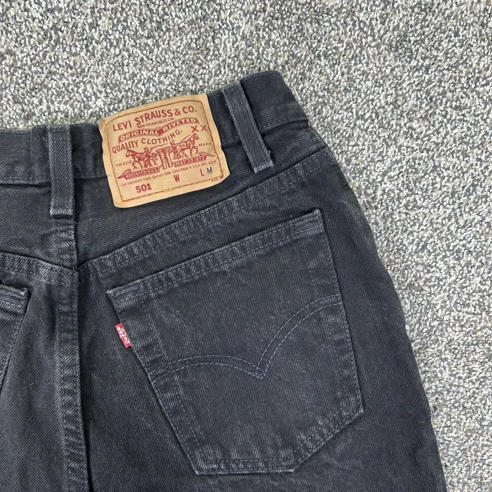 Vintage Levis 501XX Black Denim Button Fly Straight Leg Jean Men Medium USA Made